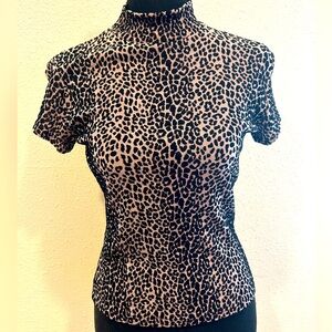 Heart Soul bodycon Leopard Print Top Size L